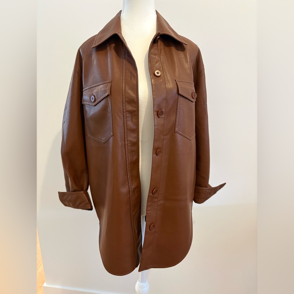 Wilfred Ganna Faux Leather Shirt